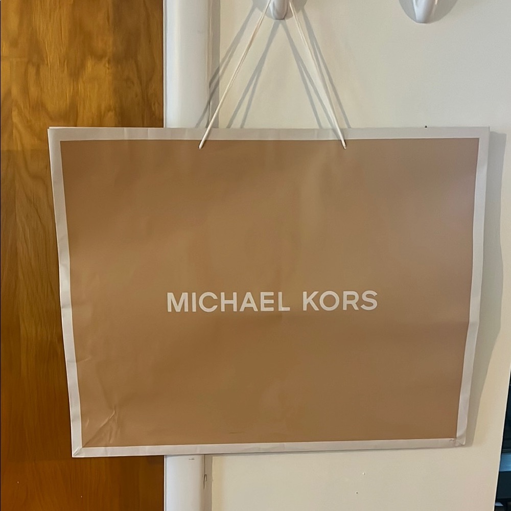 Michael Kors Authentic XXL Brown Store Shopping Bag 24x19x8 Logo Tote MK